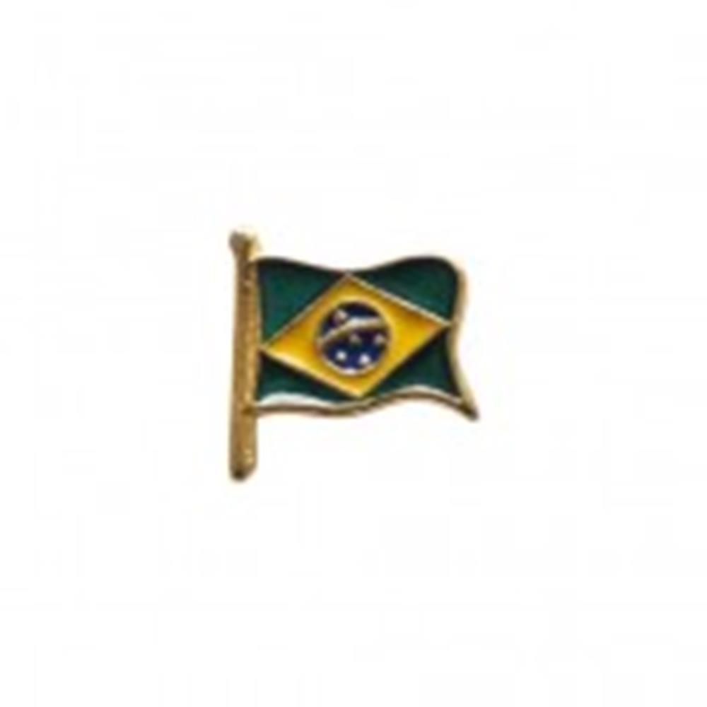 Pin Fundido Dourado Bandeira com Mastro Personalizado