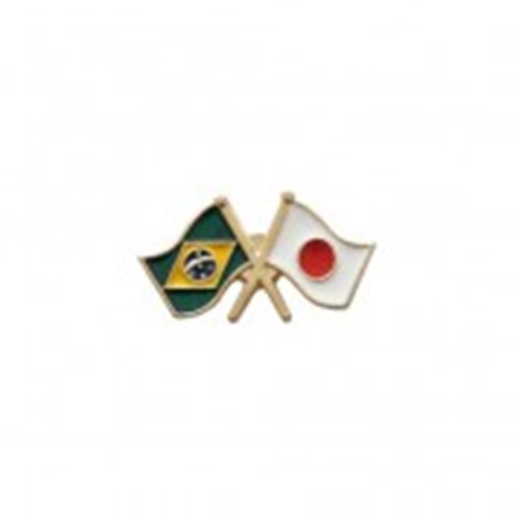 Pin Fundido Dourado Bandeiras Cruzadas Personalizados