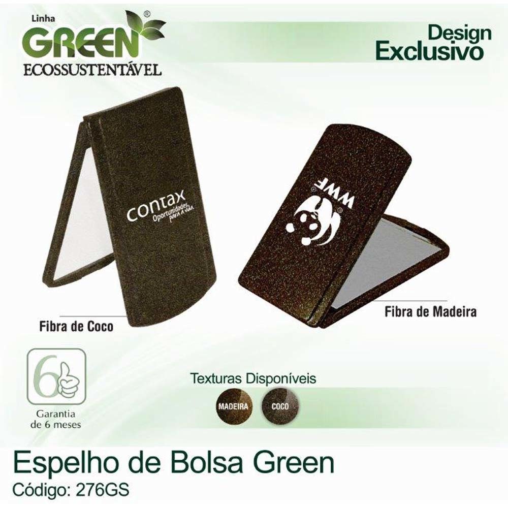 Espelho de bolsa Green personalizado