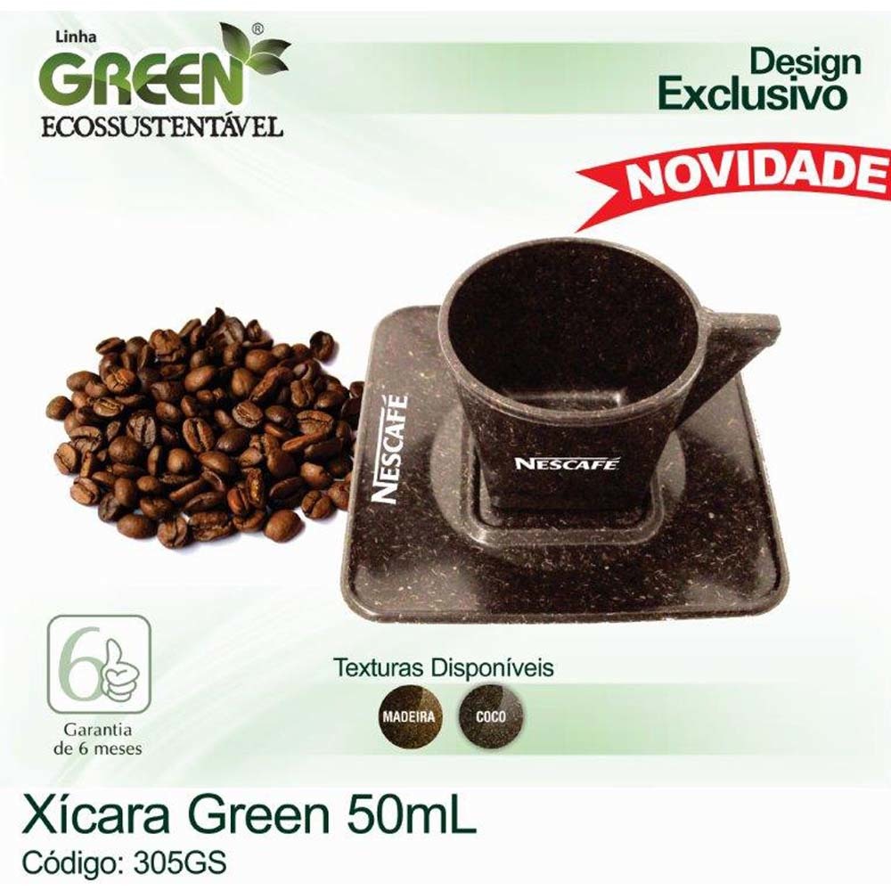 Xícara com pires ecológica, personalizada