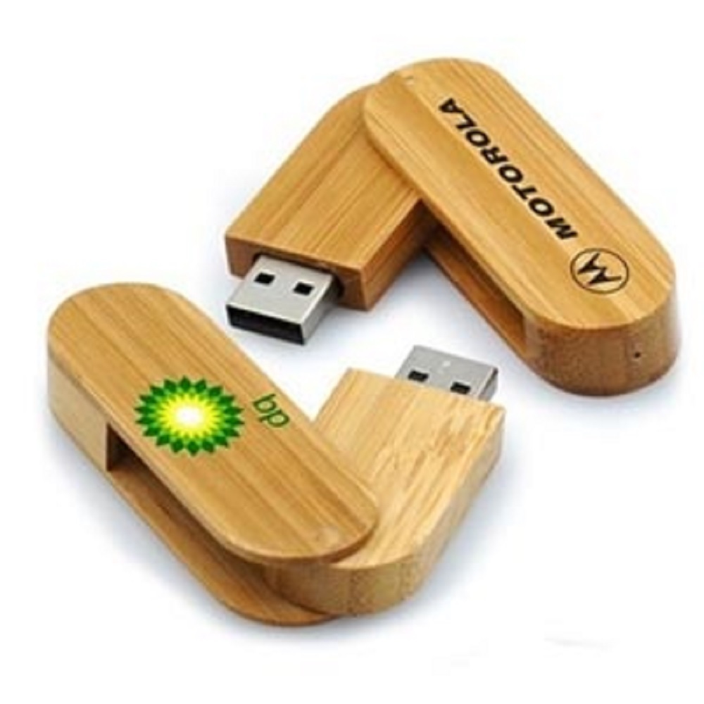 Pen drive em Madeira giratório
