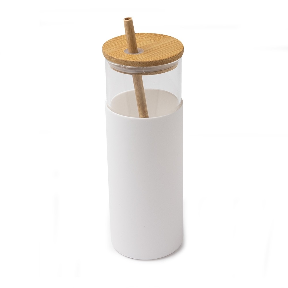 Copo de Vidro 500ml com tampa