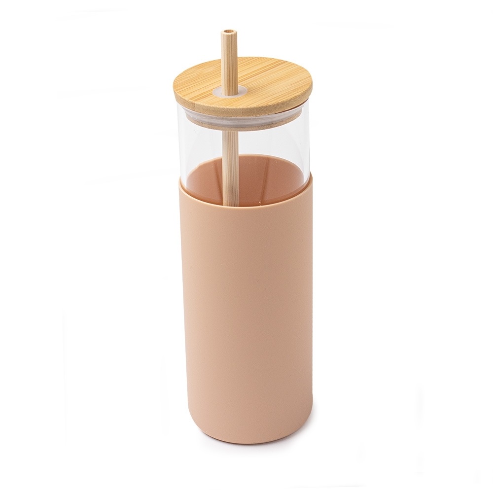 Copo de Vidro 500ml com tampa