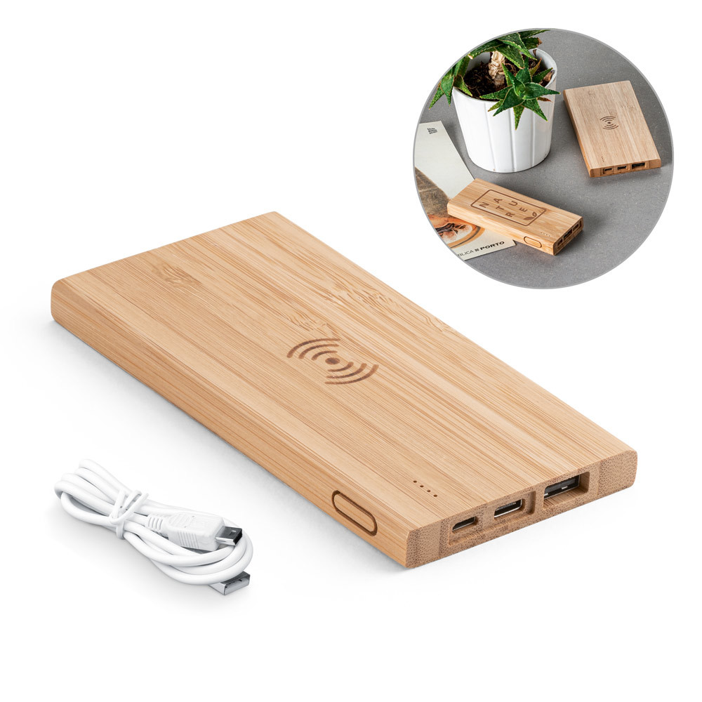 Carregador Portátil em Bambu