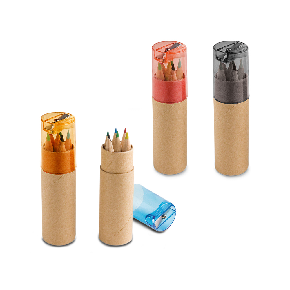 Kit 6 mini lápis de cor com apontador LP517518