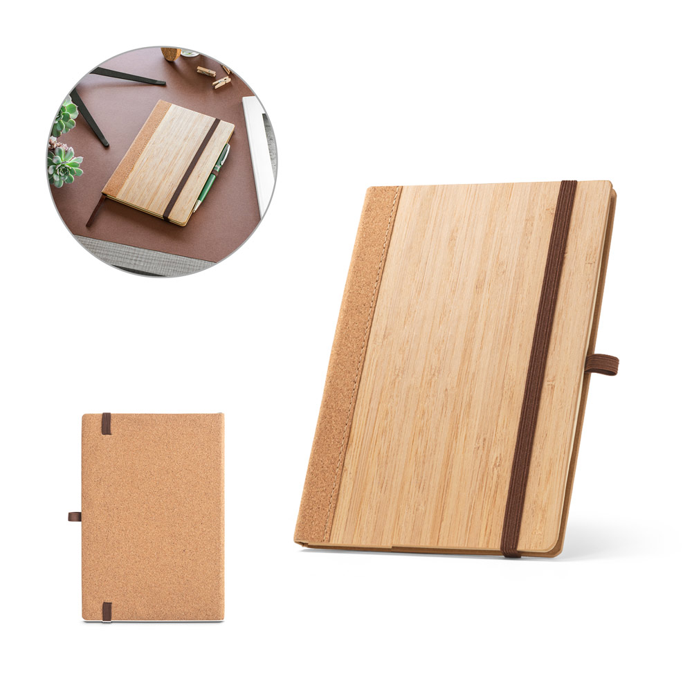 Caderno A5 de Bambu e Cortiça