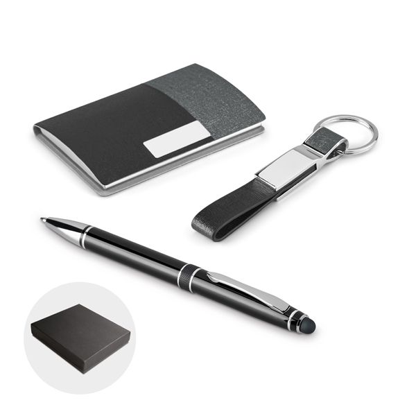 Kit de porta cartões, chaveiro e esferográfica LP933158